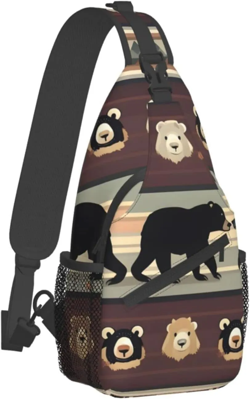 England Symbols Print Crossbody Sling Backpack For Women Men,Sling Bag Travel Hiking Chest Bag Daypack
