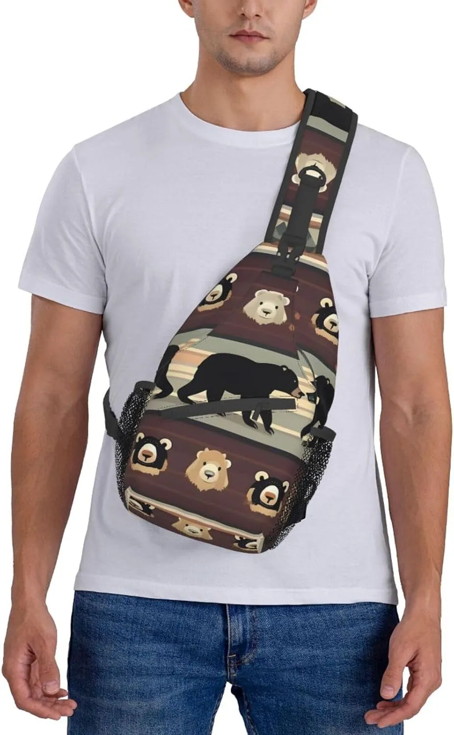 England Symbols Print Crossbody Sling Backpack For Women Men,Sling Bag Travel Hiking Chest Bag Daypack