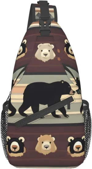 England Symbols Print Crossbody Sling Backpack For Women Men,Sling Bag Travel Hiking Chest Bag Daypack
