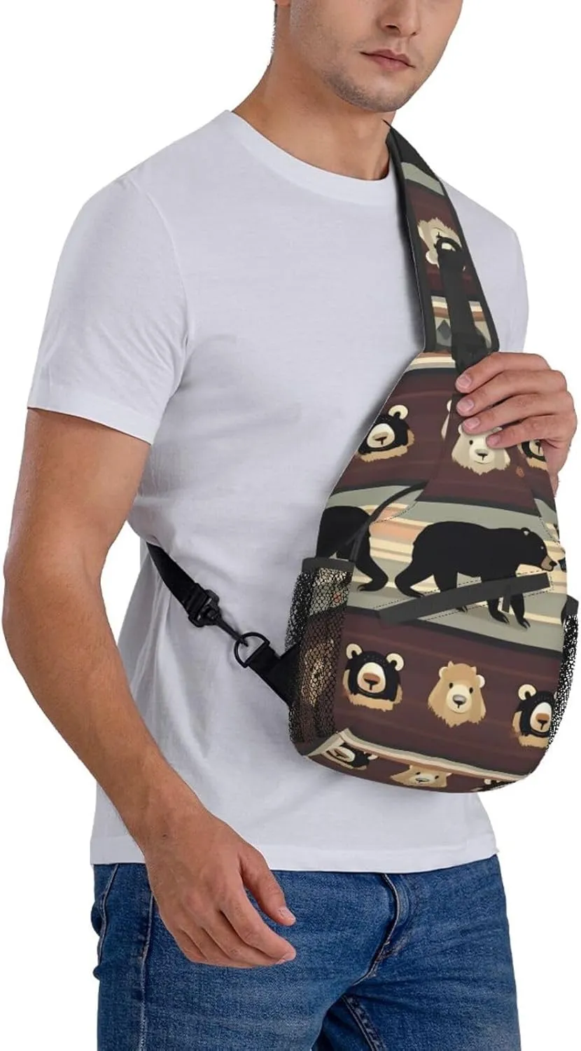 England Symbols Print Crossbody Sling Backpack For Women Men,Sling Bag Travel Hiking Chest Bag Daypack