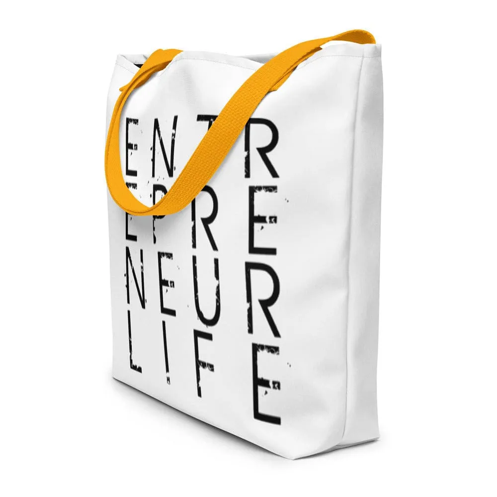 Entrepreneur Life Logo All-Over Print Large Tote Bag
