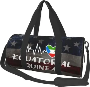 Equatorial Guinea Heartbeat Duffel Bag Gym Bag Travel Sports Tote Large Foldable Beach Swim Yoga0