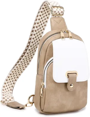 Eslcorri Small Sling Bag for Women Trendy - Crossbody Fanny Packs for Women Leather Multipurpose Cross Body Belt Chest Bag Anti Theft Sling Purse with Adjustable Strap for Casual Travel Shopping