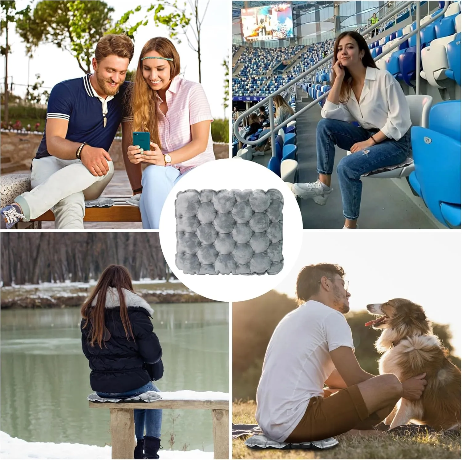 Eulant Lightweight Inflatable Air Seat Cushion - Portable Travel Cushion, Suitable for Camping, Hiking, Climbing, Bleacher, Home and Office