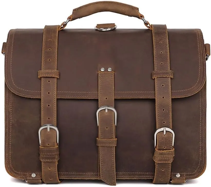 European and American retro men's briefcase, shoulder portable diagonal backpack, computer bag