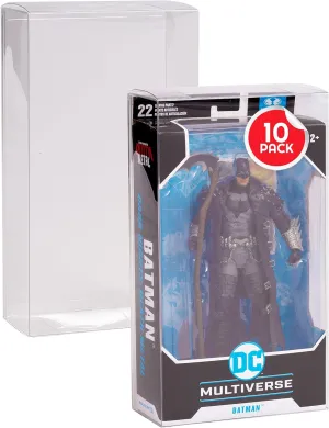EVORETRO Action Figure Display Case Protector for McFarlane Dc Multiverse 7 in Figures, Warhammer 40k - 10 Pack - Thick 0.40mm Acid-Free PET Plastic, Sturdy, Ultra-Clear, Will Last for Years to Come