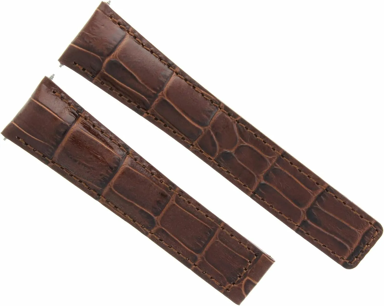 Ewatchparts 20mm Leather Watch Band Strap Compatible With Tag Heuer Carrera Calibre 6 Deployment Clasp Brown