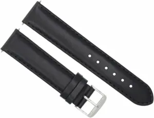 Ewatchparts 24mm Genuine Smooth Leather Watch Band Strap Compatible With Lum Tec Watch Black