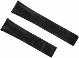 Ewatchparts Leather Watch Band Strap Compatible With 22/18mm Tag Heuer Carrera Spacex Ltd Watch Black