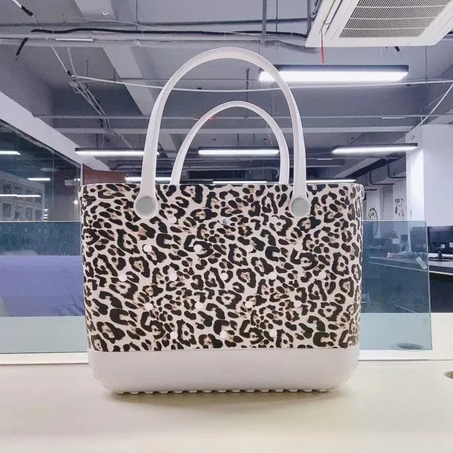 Extra Large Beach Bags Leopard Printed Summer EVA Basket Women Large Capacity Beach Bag Totes