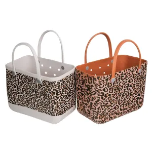 Extra Large Beach Bags Leopard Printed Summer EVA Basket Women Large Capacity Beach Bag Totes