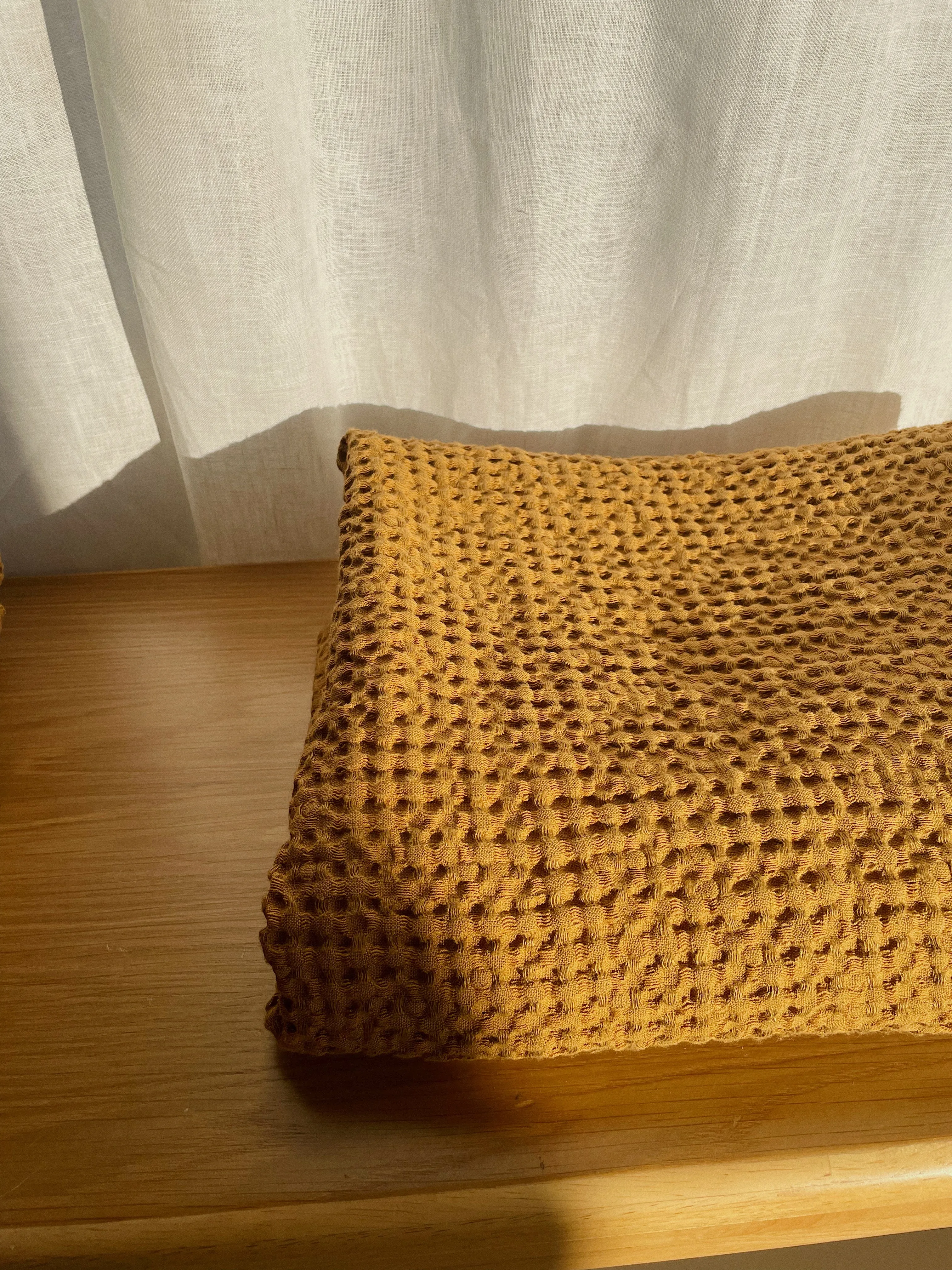 Extra Large Linen Waffle Bath Towel - Cinnamon