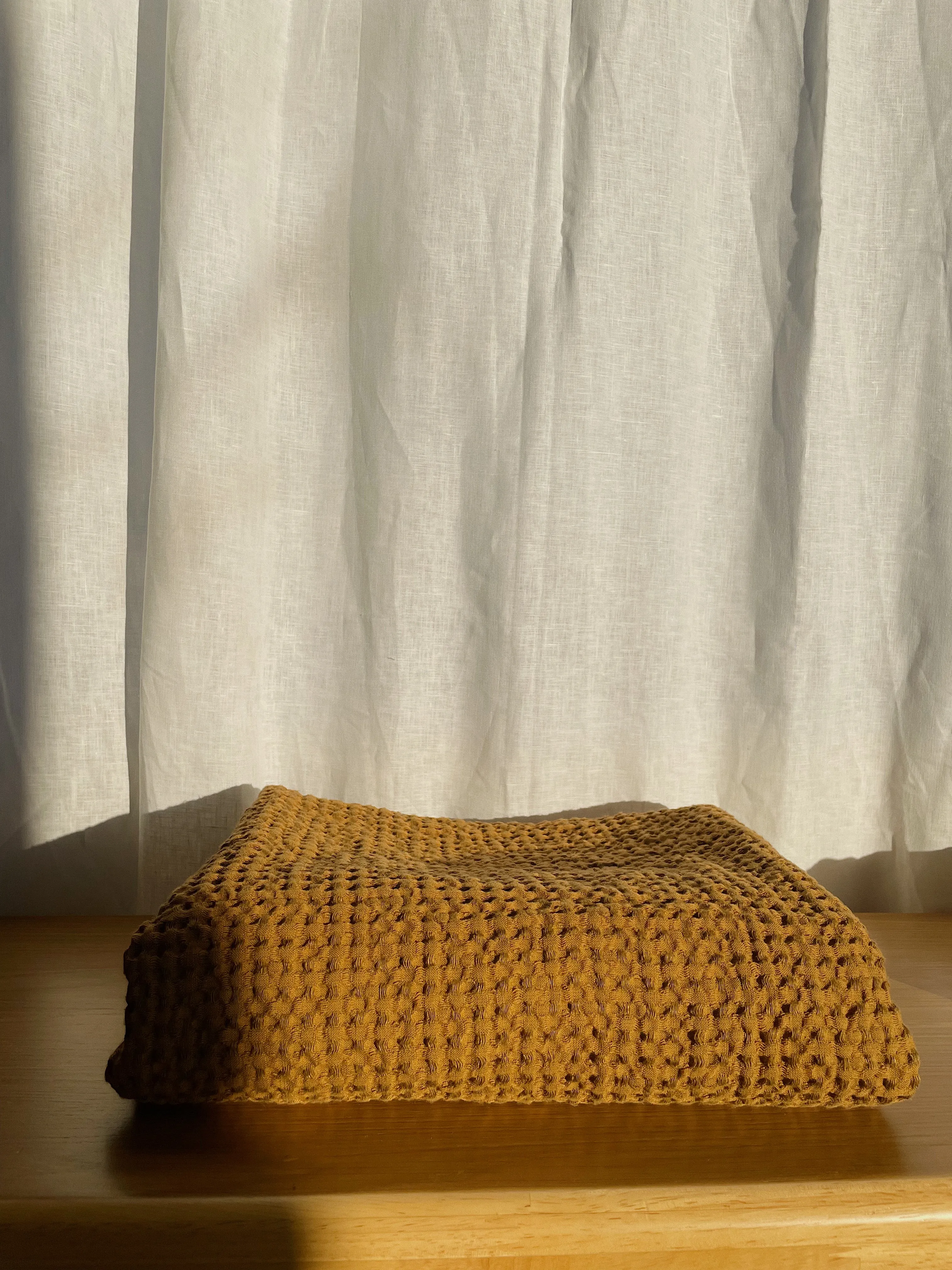 Extra Large Linen Waffle Bath Towel - Cinnamon