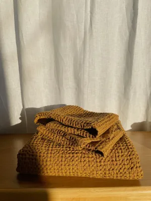 Extra Large Linen Waffle Bath Towel - Cinnamon