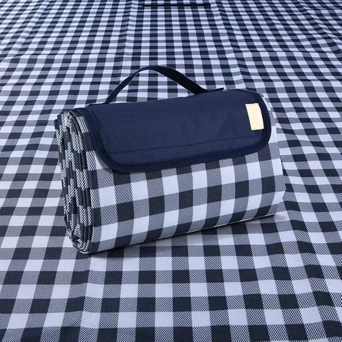 Extra Large Picnic Blanket Beach Blankets, Outdoor Foldable Waterproof Sand Mat for Beach Camping Hiking Travel Family Concerts Grass Park Music Festival Lawn Mats (Dark Blue, 80x60inch)