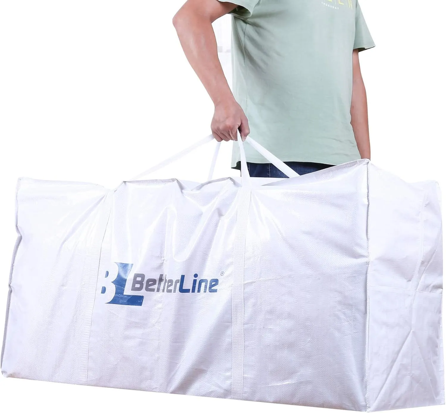 Extra Large Storage Bag - Heavy Duty 45x22x16 Inches Huge Tote Duffel with Max Load of 100 lbs. (45kg) - Tear-resistant & Water-resistant Polypropylene Woven Cloth, With Zippers