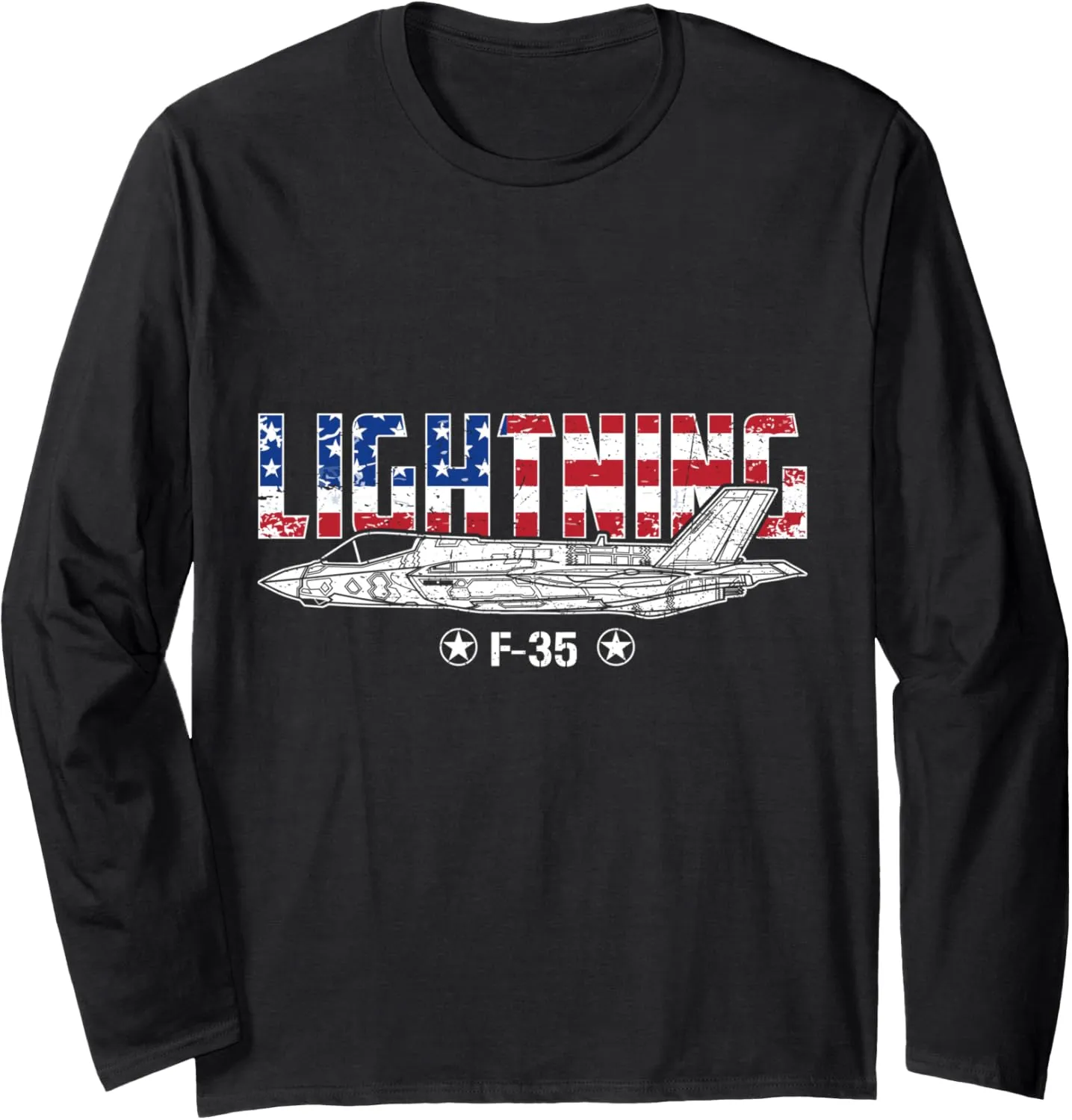 F-35 Lightning USA Fighter Jet Aviation Military Aircraft Long Sleeve T-Shirt