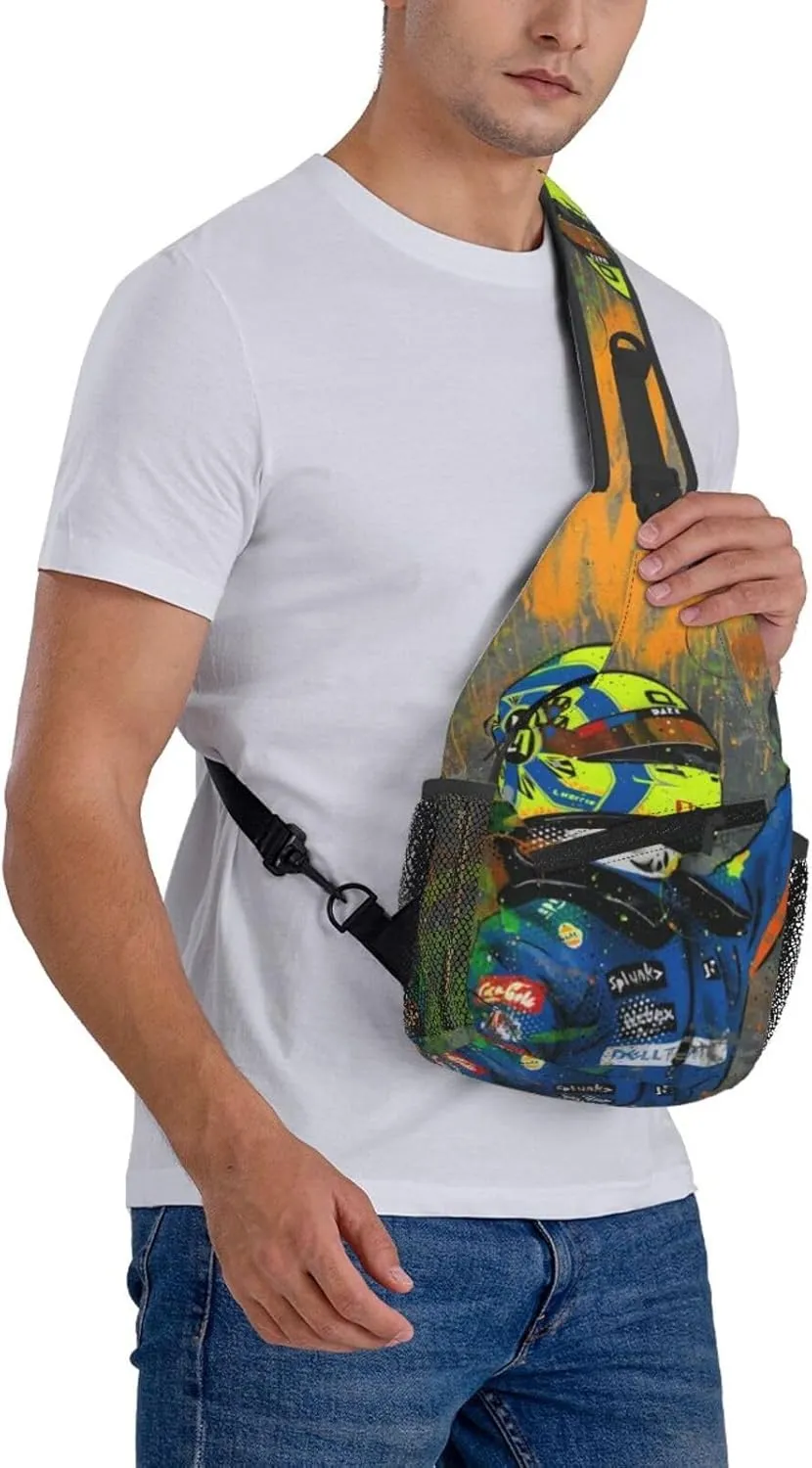 F1 Lando Norris Crossbody Sling Backpack Sling Bag Multipurpose Travel Hiking Chest Bag Daypack