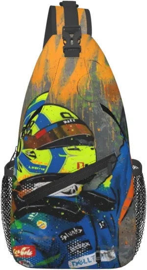 F1 Lando Norris Crossbody Sling Backpack Sling Bag Multipurpose Travel Hiking Chest Bag Daypack