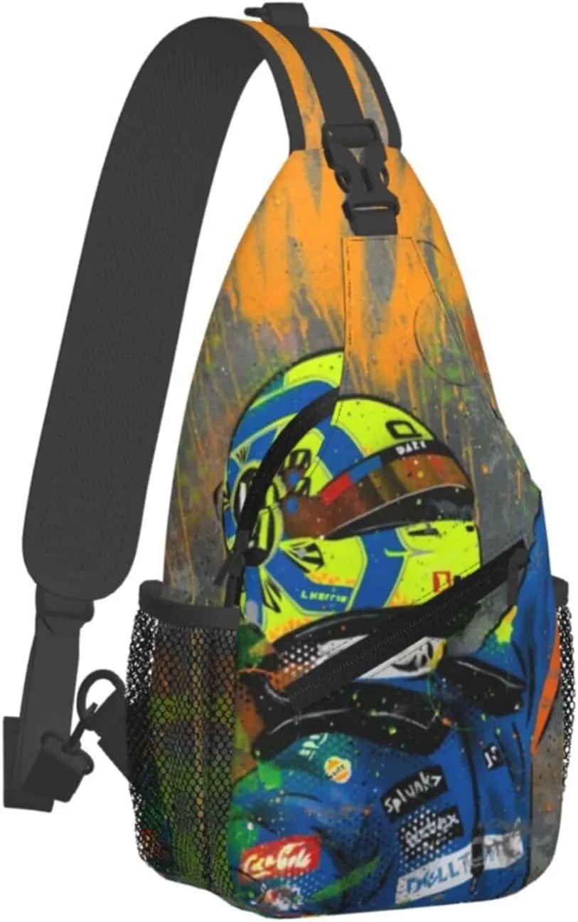 F1 Lando Norris Crossbody Sling Backpack Sling Bag Multipurpose Travel Hiking Chest Bag Daypack