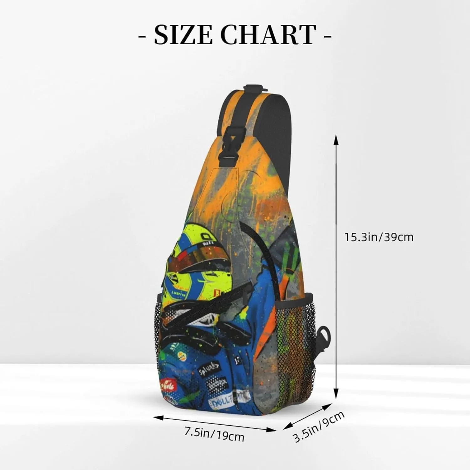 F1 Lando Norris Crossbody Sling Backpack Sling Bag Multipurpose Travel Hiking Chest Bag Daypack