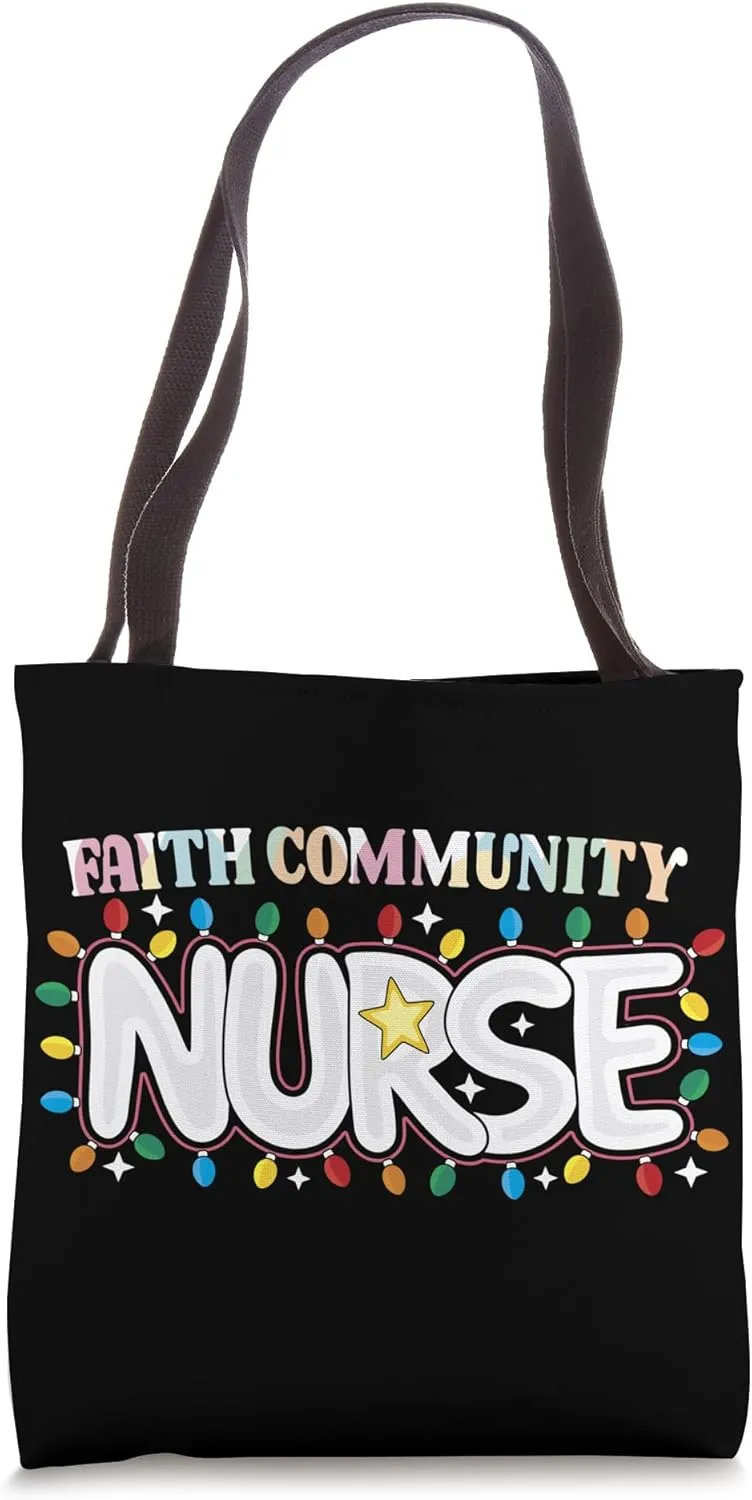 Faith Community Nurse Christmas Parish Nursing NP RN Crew Tote Bag