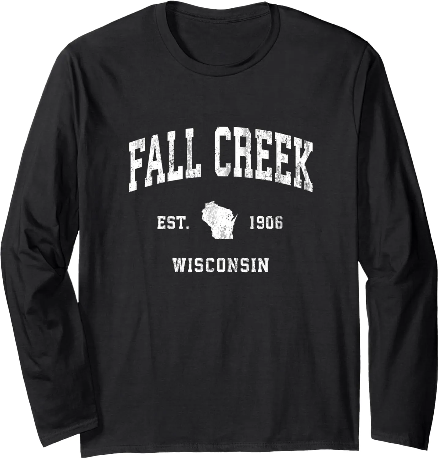 Fall Creek Wisconsin WI Vintage Athletic Sports Design Long Sleeve T-Shirt