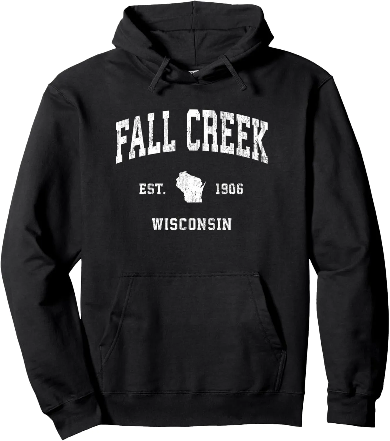 Fall Creek Wisconsin WI Vintage Athletic Sports Design Pullover Hoodie