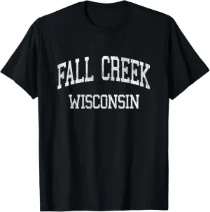 Fall Creek Wisconsin WI Vintage Athletic Sports Design T-Shirt