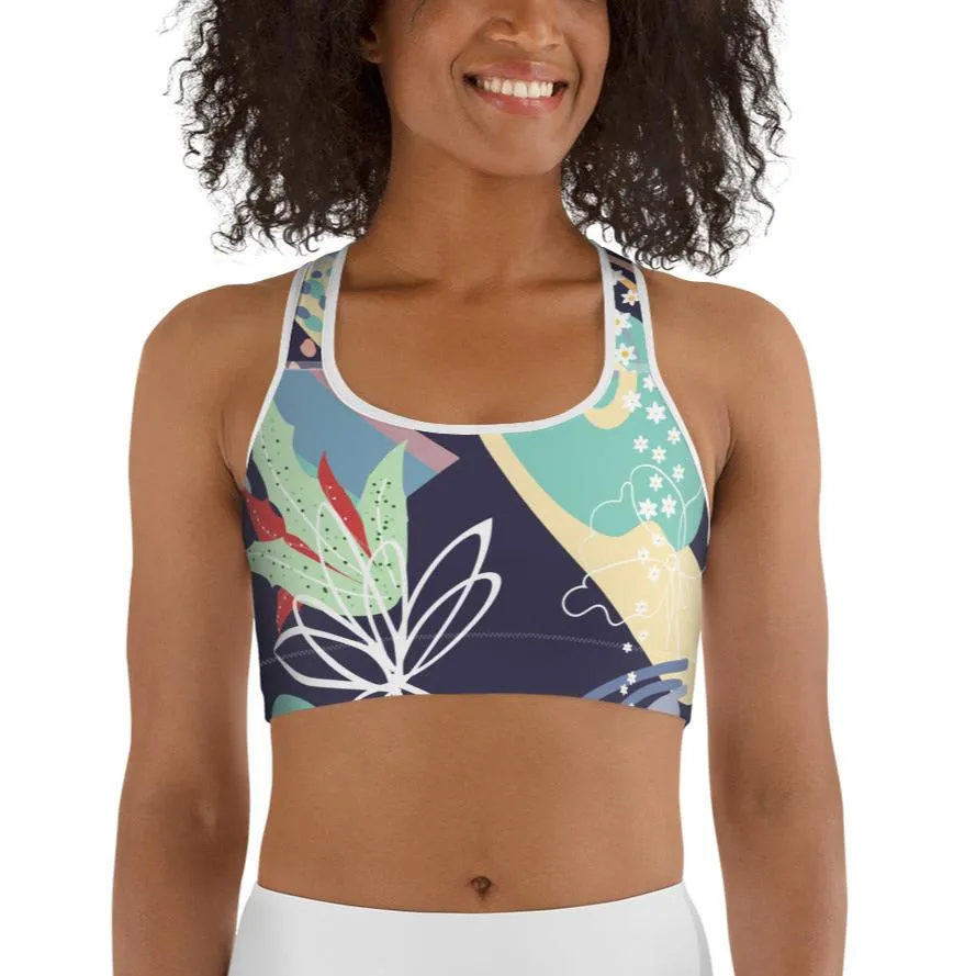 Falling Petals Sports Bra