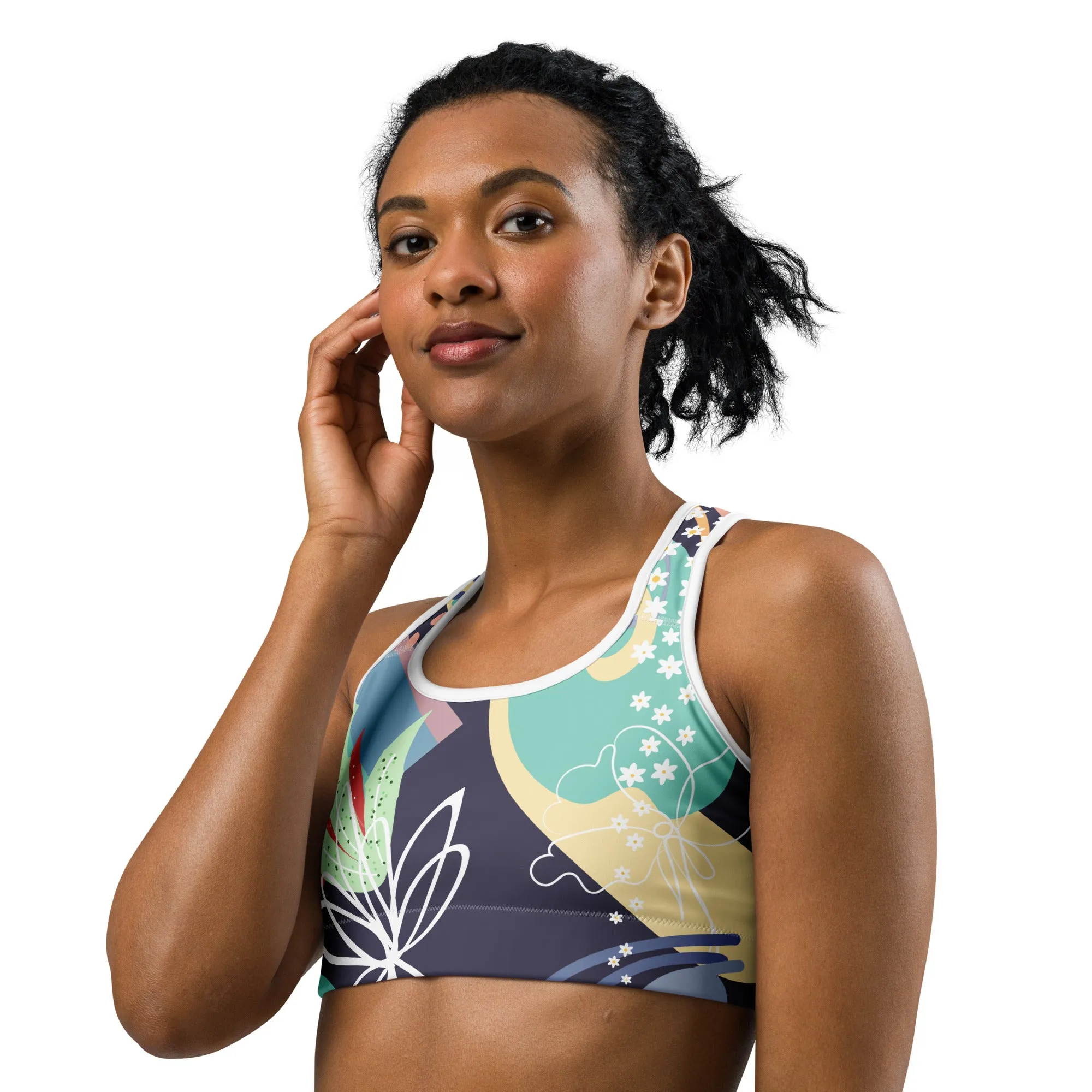 Falling Petals Sports Bra
