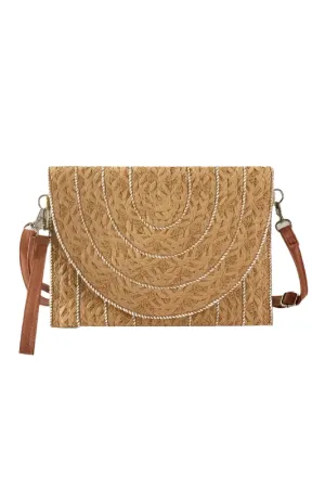 Fame Stitch Detailed Straw Crossbody Bag