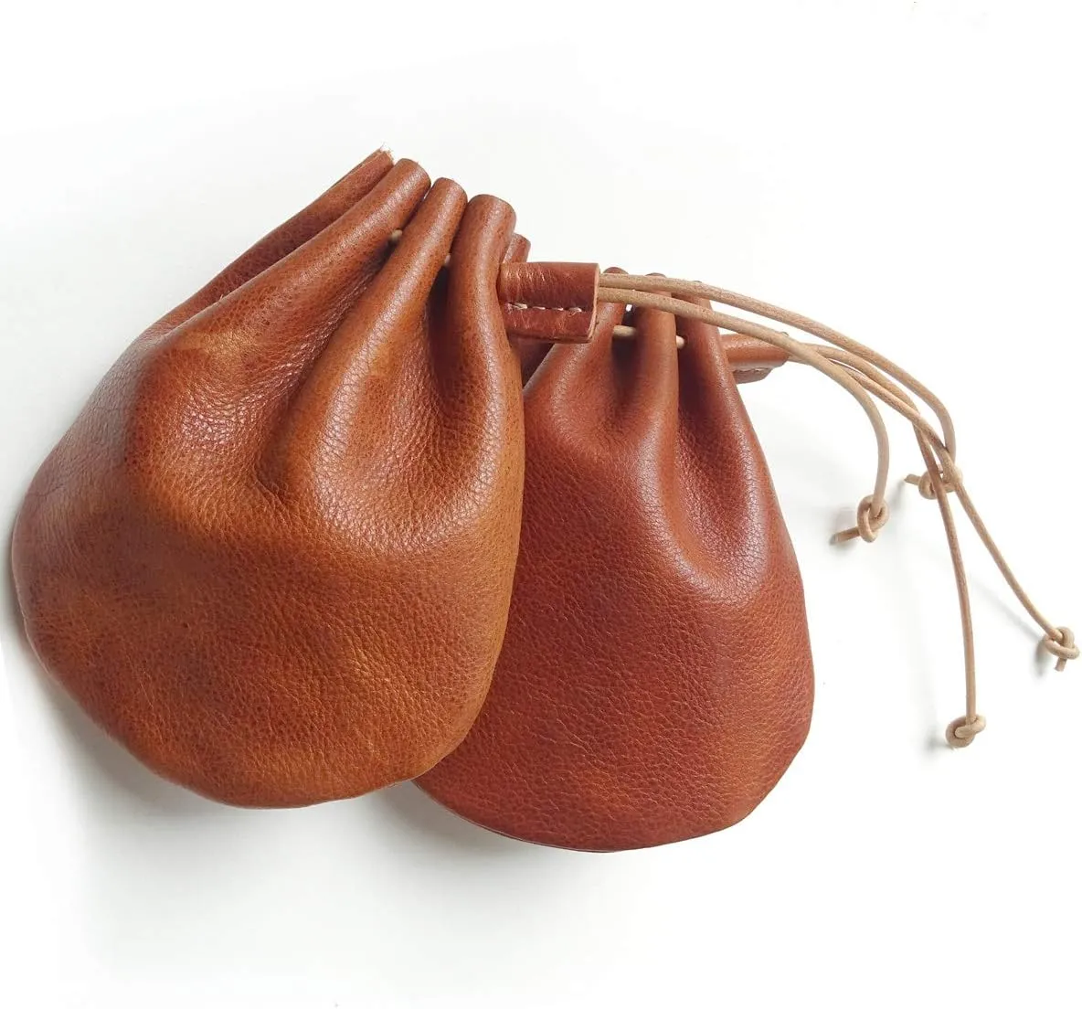 Fantastic Workmanship Genuine Leather Drawstring Coin Purse