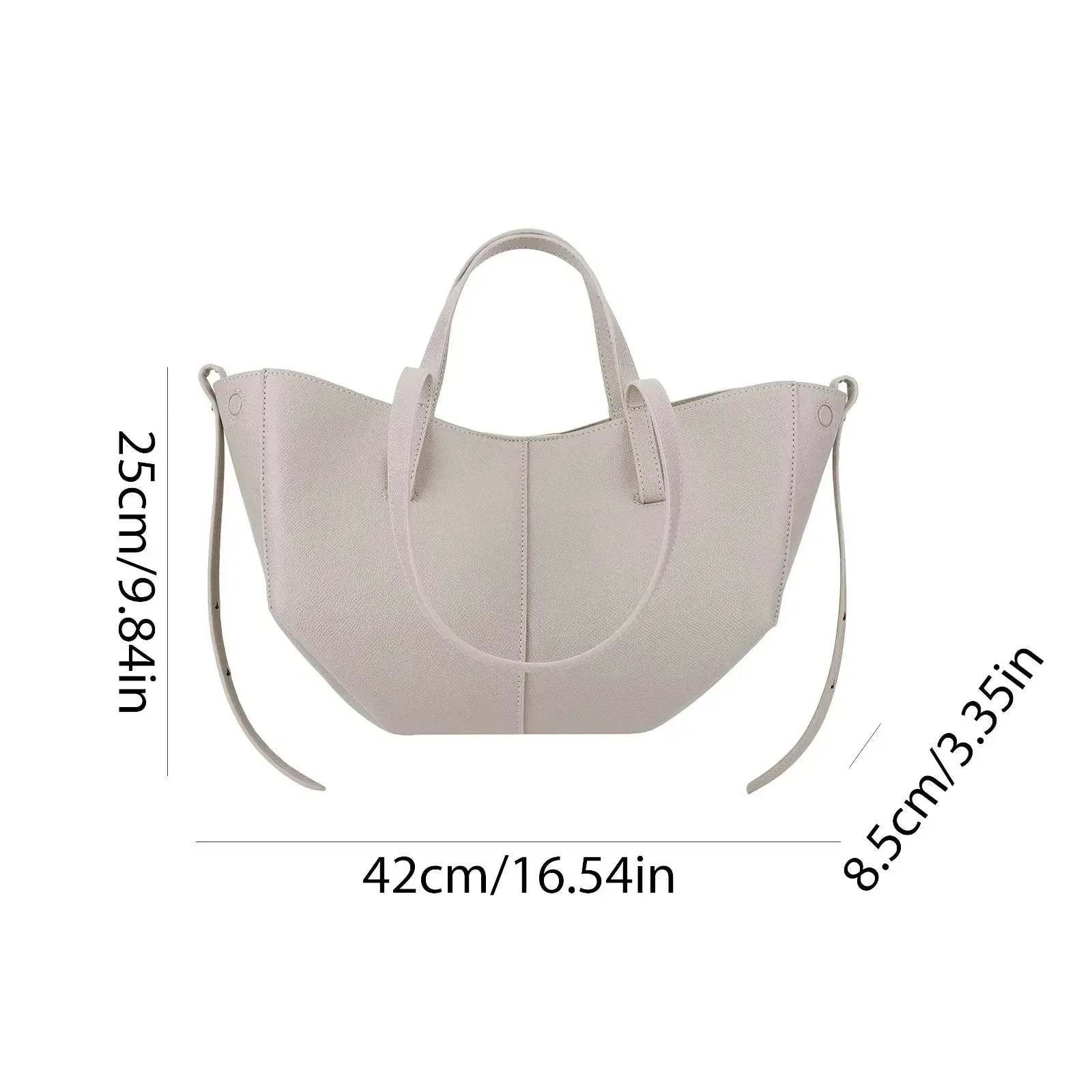 Fashion Tote Handbag With Top Handle PU Solid Large Capacity Crescent Bag Travel Shopping Bag Ladies Luxury Handbag Shoulder Bag