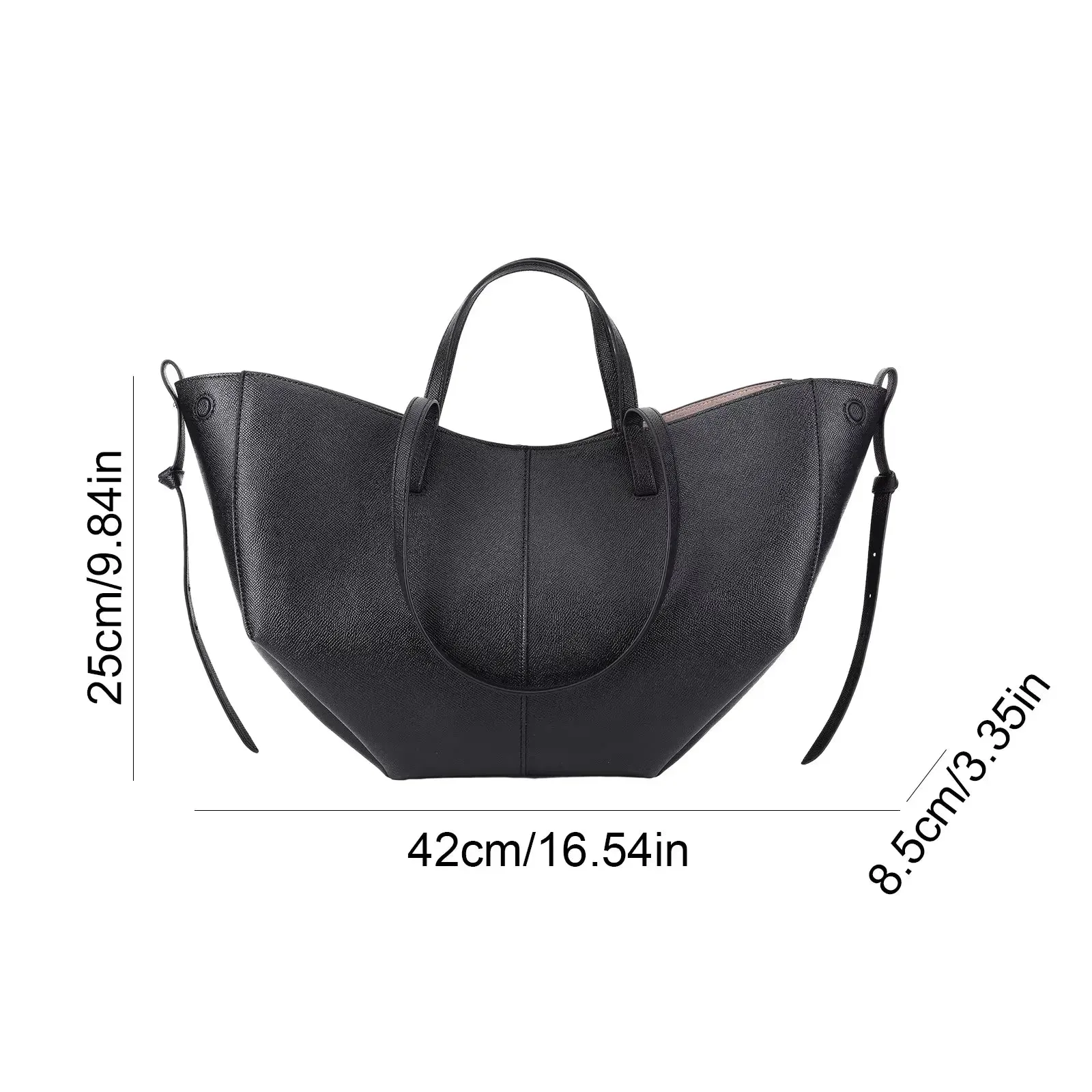 Fashion Tote Handbag With Top Handle PU Solid Large Capacity Crescent Bag Travel Shopping Bag Ladies Luxury Handbag Shoulder Bag