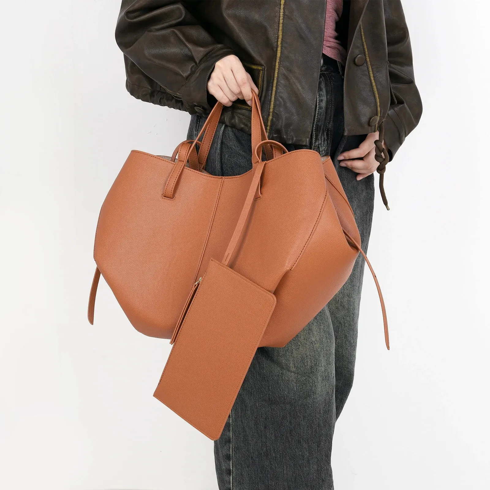 Fashion Tote Handbag With Top Handle PU Solid Large Capacity Crescent Bag Travel Shopping Bag Ladies Luxury Handbag Shoulder Bag