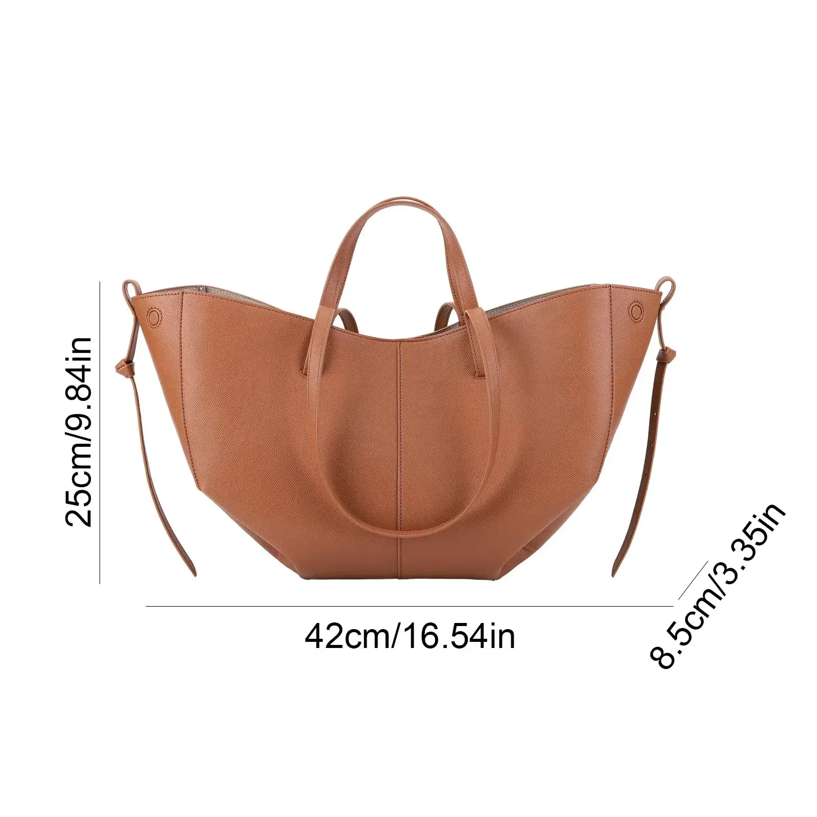 Fashion Tote Handbag With Top Handle PU Solid Large Capacity Crescent Bag Travel Shopping Bag Ladies Luxury Handbag Shoulder Bag