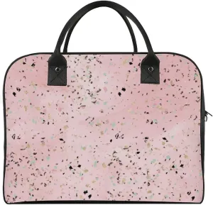 Faux Gold Paint Splatter on Black & White Stripes Travel Handbag with A Large Capacity Design That Can Be Reused