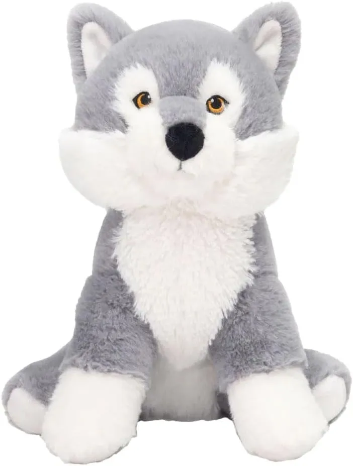 Fiesta Toys Earth Pals Gray Wolf Stuffed Animals Recycled Material Plush Keepsake Toy