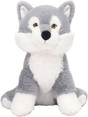 Fiesta Toys Earth Pals Gray Wolf Stuffed Animals Recycled Material Plush Keepsake Toy