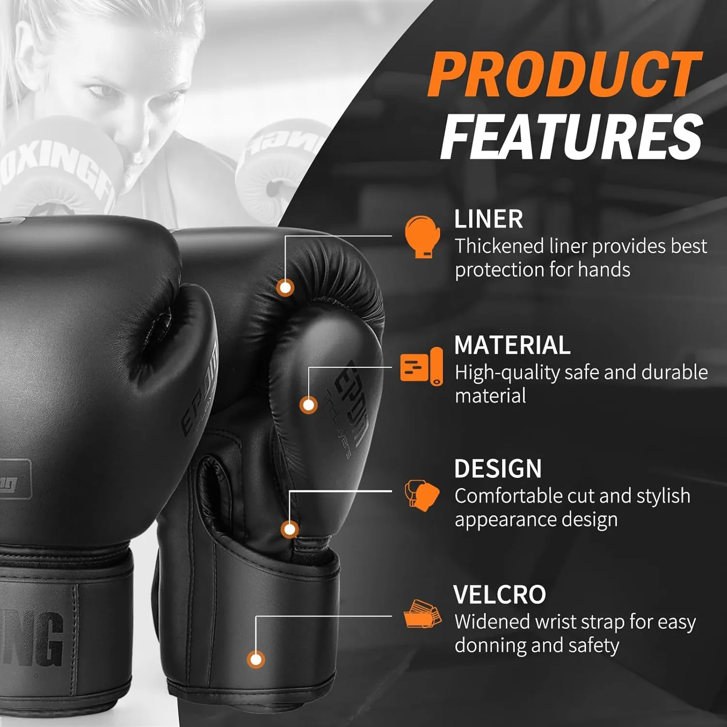 FIVING Boxing Gloves with Hand Wraps for Men and Women Suitable for Boxing Kickboxing Mixed Martial Arts Muay Thai MMA Heavy Bag Training