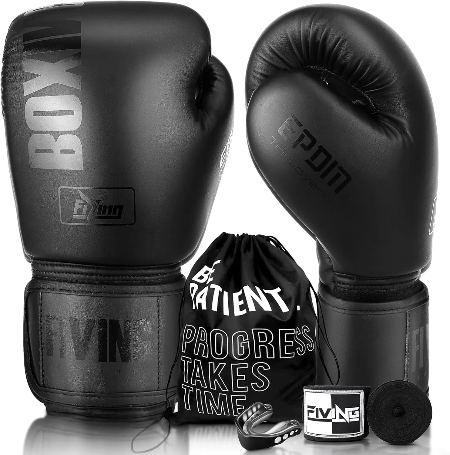 FIVING Boxing Gloves with Hand Wraps for Men and Women Suitable for Boxing Kickboxing Mixed Martial Arts Muay Thai MMA Heavy Bag Training