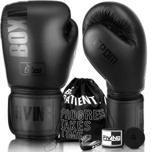 FIVING Boxing Gloves with Hand Wraps for Men and Women Suitable for Boxing Kickboxing Mixed Martial Arts Muay Thai MMA Heavy Bag Training