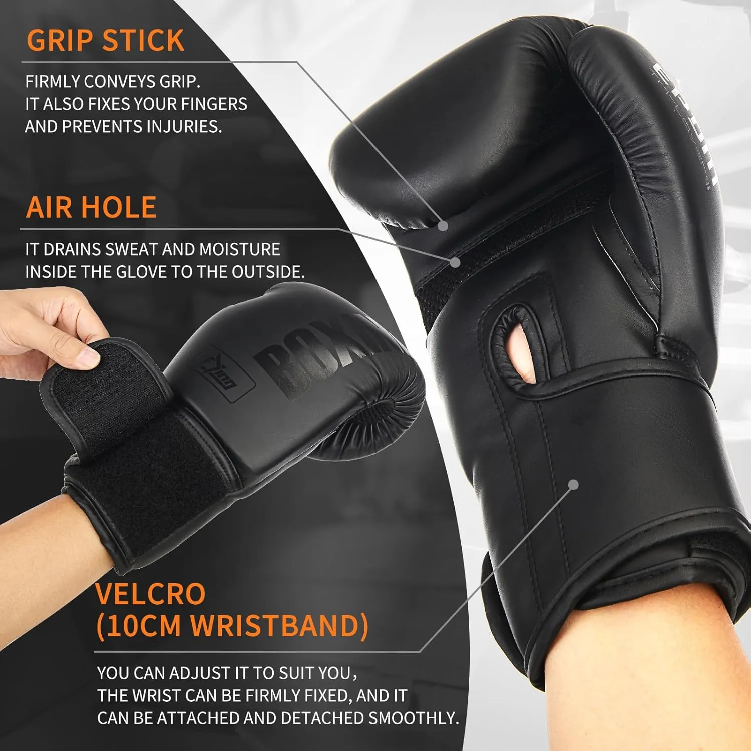 FIVING Boxing Gloves with Hand Wraps for Men and Women Suitable for Boxing Kickboxing Mixed Martial Arts Muay Thai MMA Heavy Bag Training