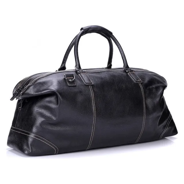 Flanker genuine leather men travel duffle fashion weekend travel bags soft cow leather handbag big shoulder bag large tote bags