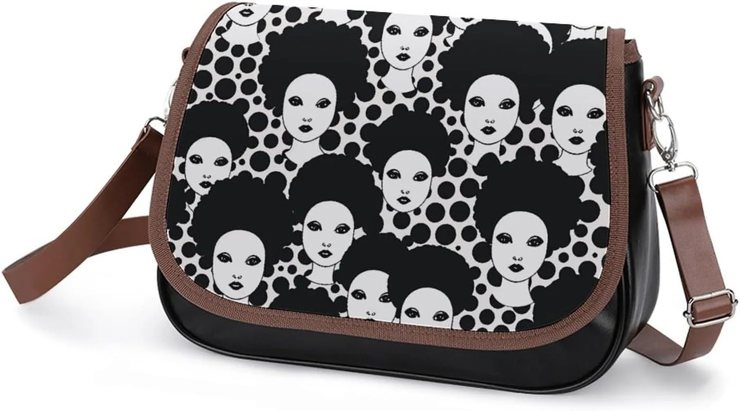Flowers on White Background Crossbody Bags for Women Travel Shoulder Bag Small Leather Cross Body Handbags