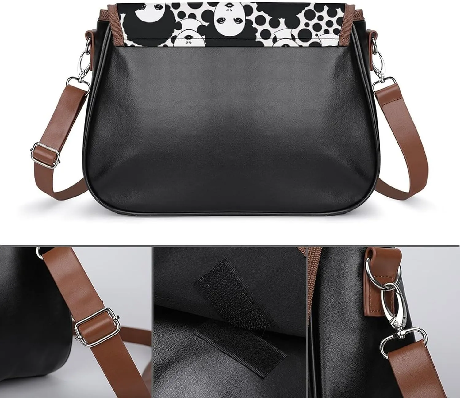 Flowers on White Background Crossbody Bags for Women Travel Shoulder Bag Small Leather Cross Body Handbags