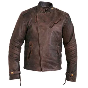 Floyd's Vintage Copper cafe racer style leather jacket