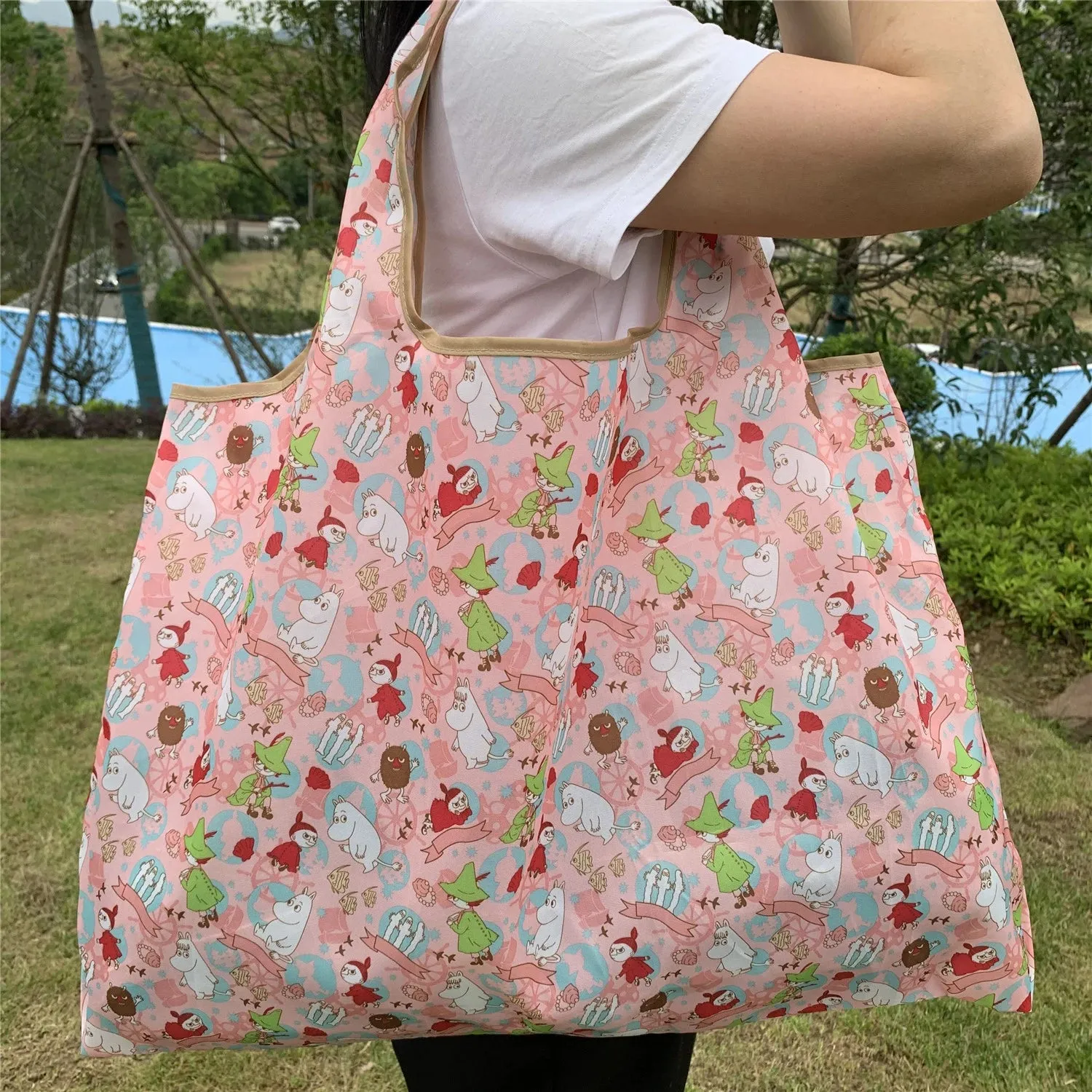 Foldable Reusable Shopping Bags – Large Size, Eco-Friendly Nylon Tote for Women