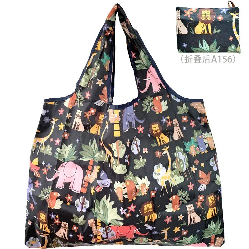 Foldable Reusable Shopping Bags – Large Size, Eco-Friendly Nylon Tote for Women